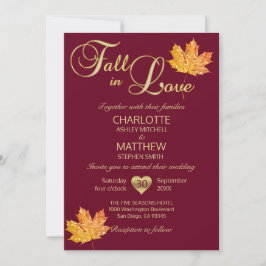 FALL IN LIEBE Burgund Marsala Maroon Maple Hochzei Einladung
