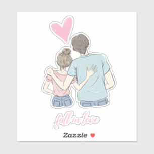 Fall in Liebe Couple mit individualisierbaren Aufkleber