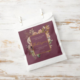 Fall in Liebe Fall Floral Burgundy Elegant Boho Sq Geschenktütchen