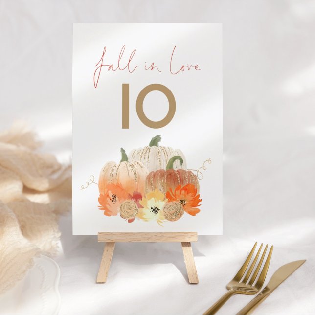Fall in Liebe Funkelnd Pumpkins Hochzeit Tischnumm (Von Creator hochgeladen)