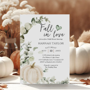 Fall in Liebe Grünpflanzen Pumpkin Fall Brautparty Einladung