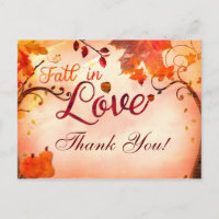 FALL IN LIEBE Herbst Whimsical DANKE Karte