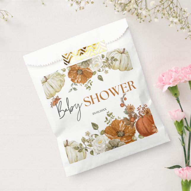 Fall in Liebe Kürbis Blumendusche Einladung Geschenktütchen (Versiegelt)