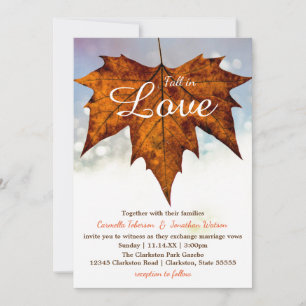 Fall in Liebe Leaf Foto - Einladung zur Hochzeit