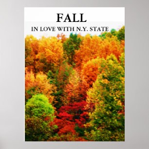 FALL, IN LIEBE MIT N.Y.-STAAT-Druck Poster