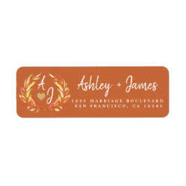 Fall in Liebe Monogram Wedding Rücksendeadresse