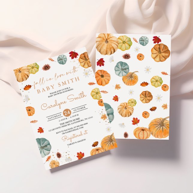 Fall in Liebe Pumpkin Baby Dusche Einladung (Von Creator hochgeladen)