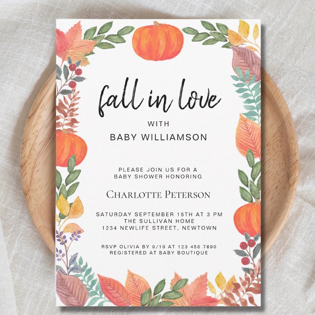 Fall in Liebe Pumpkin Baby Dusche Einladung (Von Creator hochgeladen)