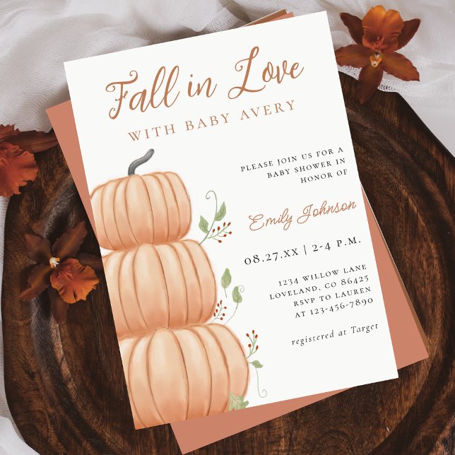 Fall in Liebe Pumpkin Baby Dusche Einladung (Von Creator hochgeladen)