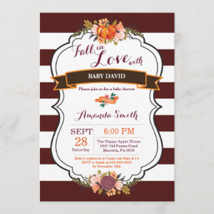 Fall in Liebe Pumpkin Baby Dusche Einladungskarte Einladung