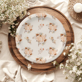 Fall in Liebe Pumpkin Brautparty Papierplatte Pappteller