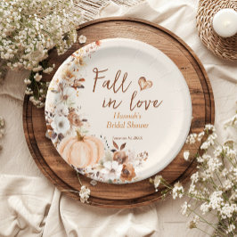 Fall in Liebe Pumpkin Brautparty Papierplatte Pappteller