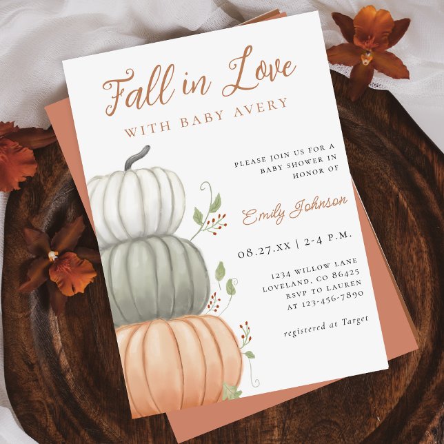 Fall in Liebe Pumpkin Fall Baby Dusche Einladung (Von Creator hochgeladen)