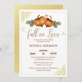 Fall in Liebe Pumpkin Herz Brautparty Einladung