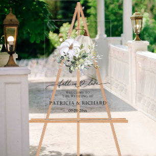 Fall in Liebe Pumpkin Hochzeit Willkommenszeichen Acrylschild