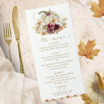 Fall in Liebe Pumpkin Wedelmenükarten Menükarte<br><div class="desc">Erschaffen Sie eine elegante und zeitlose Herbstsuite,  die Ihren Stil mühelos mit personalisierten Details widerspiegelt.</div>