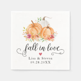 Fall in Liebe Pumpkins Hochzeit Napkins Serviette