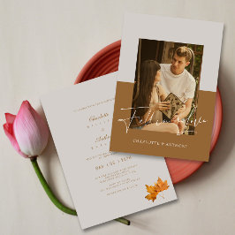 Fall in Liebe Script: Moderne Foto Hochzeit Einladung