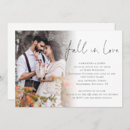 Fall in Liebe Skript Foto Overlay QR-Codehochzeit Einladung