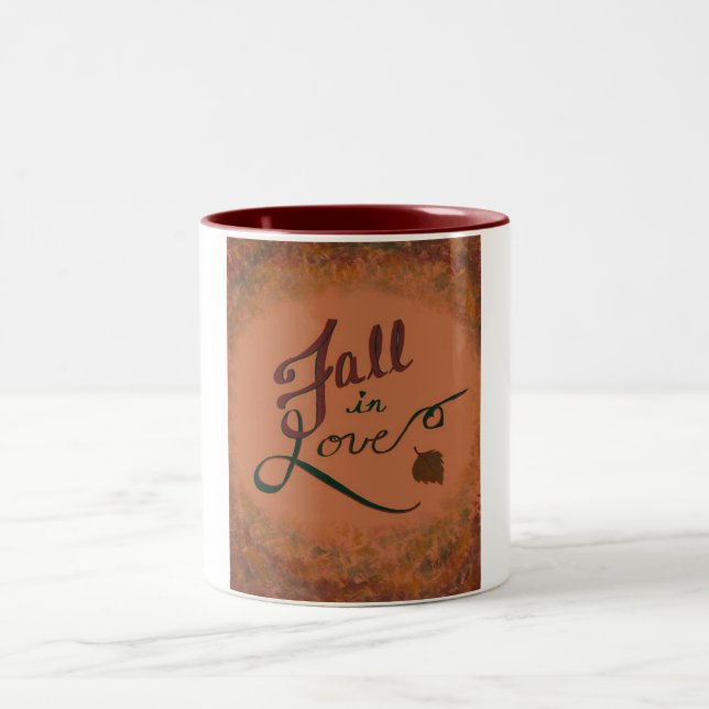 Fall in Liebe-Tasse! Zweifarbige Tasse (Mittel)