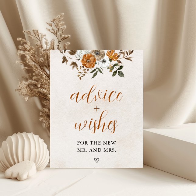 Fall in Love | Advice & Wishes Bridal Shower Sign Poster (Von Creator hochgeladen)