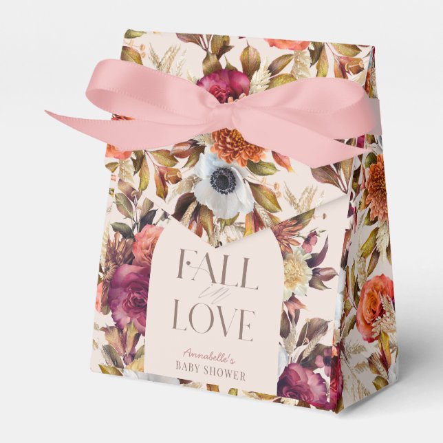 Fall in Love Autumn Wreath Arch Pink Baby Shower Geschenkschachtel (Vorderseite)
