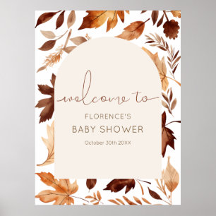 Fall In Love Baby Shower Party Poster