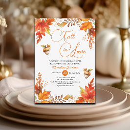 Fall in Love Boho Burnt Floral Bridal Shower Einladung