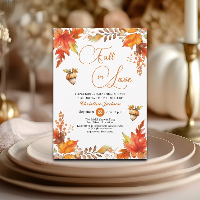 Fall in Love Boho Burnt Floral Bridal Shower  Einladung (Von Creator hochgeladen)