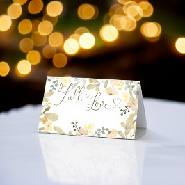 Fall in love boho floral autumn chic bridal shower platzkarte