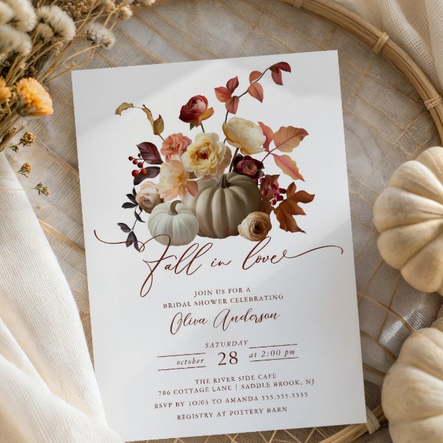 Fall In Love Boho Floral Bridal Shower  Einladung (Von Creator hochgeladen)