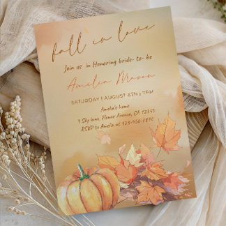 Fall in Love Bride-to-Be - Romantic Autumn Bride Einladung