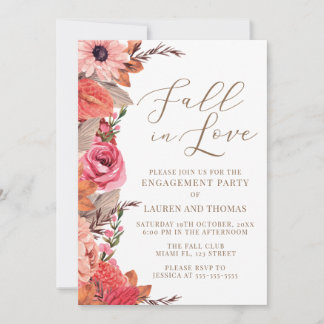 Fall In Love Engagement Invitation Einladung