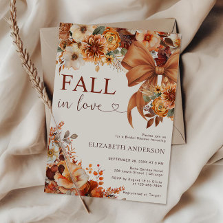 Fall In Love  Floral Bridal Shower Party  Einladung