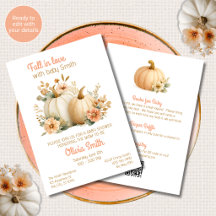 Fall in Love Kürbis-Baby-Shower-Einladung Alles in