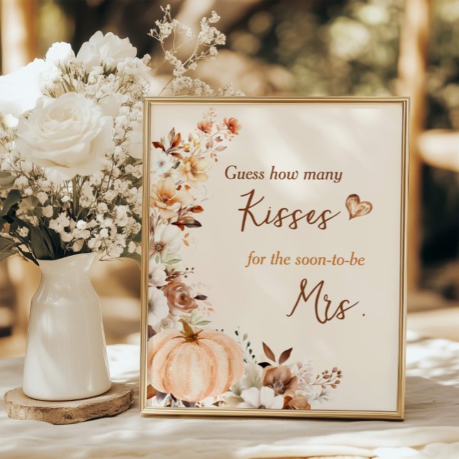 Fall in Love Pumpkin Cards and Gifts Bridal Shower Poster (Von Creator hochgeladen)