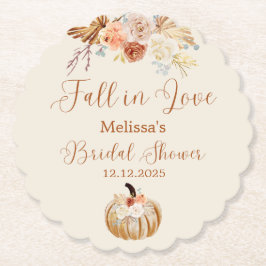 Fall In Love Rustic Terracotta Bridal Shower Untersetzer