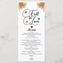 Fall in Love Script Wedding Menükarte