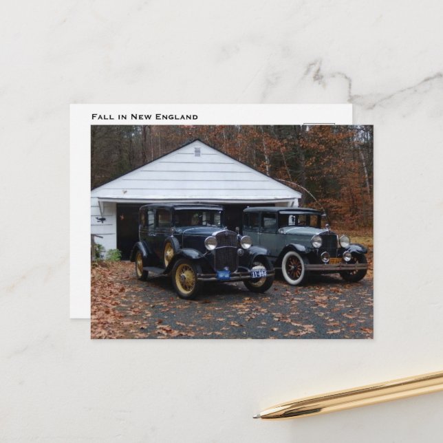 Fall in Neuengland Feiertagspostkarte (Vorderseite/Rückseite Beispiel)
