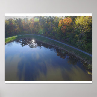 Fall Indiana Sun und Blätter Poster