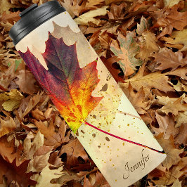 Fall Inspiration Zitat Personalisierten Ahornleaf Thermosbecher