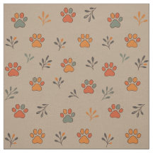 Fall Inspiriert Paw Print Cotton Fabric von Yard