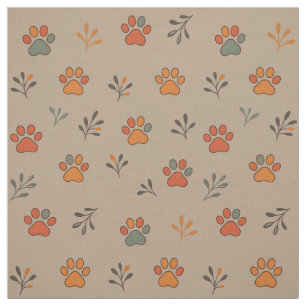 Fall Inspiriert Paw Print Cotton Fabric von Yard Stoff