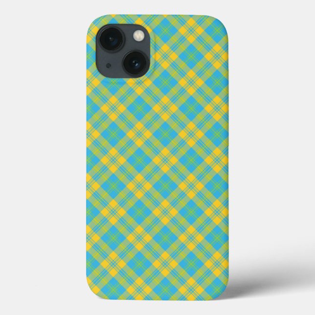 Fall Ipad Mini: Blaues Gelbgrün: Kariert Case-Mate iPhone Hülle (Rückseite)