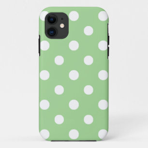 Fall iPhone 5/5: Weiß auf grünen Polka-Punkten 11 Hülle