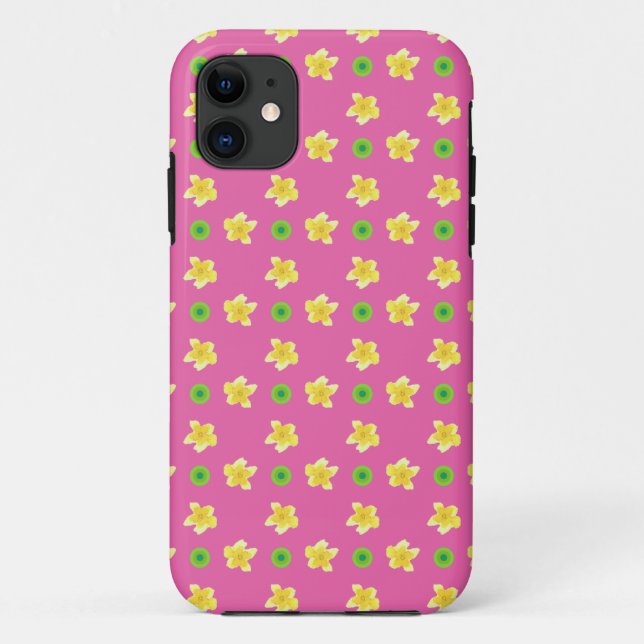 Fall iPhone 5/5s: Primroses, Polkas auf Rosa Case-Mate iPhone Hülle (Rückseite)