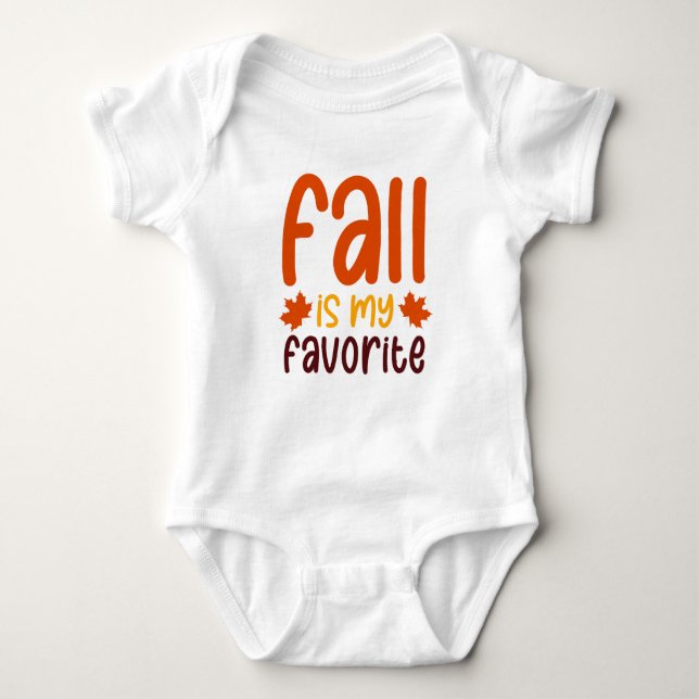 Fall Is My Favorite - Cozy Autumn Quote Design Baby Strampler (Vorderseite)