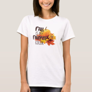 Fall ist meine Lieblingsfarbe - Pumpkins & Blätter T-Shirt