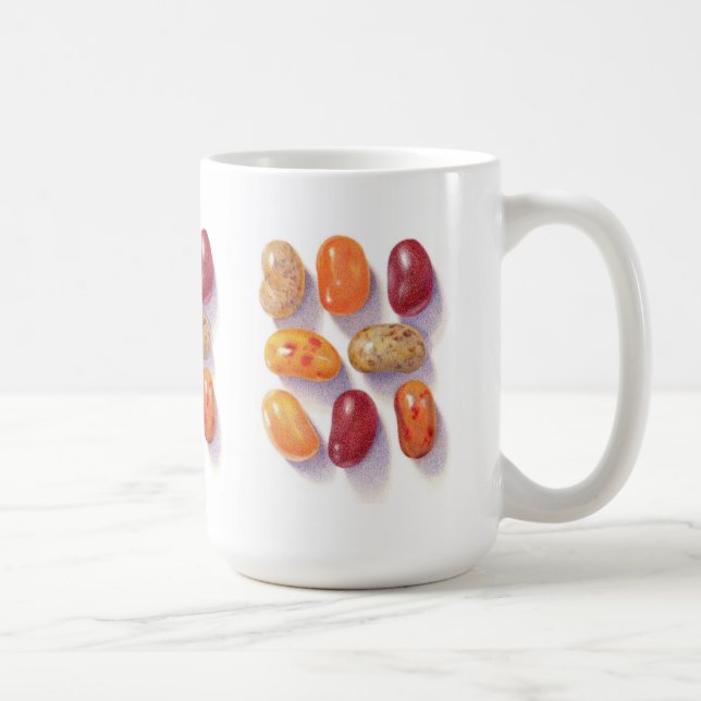 FALL JELLY BEANS Große weiße Tasse (Rechts)
