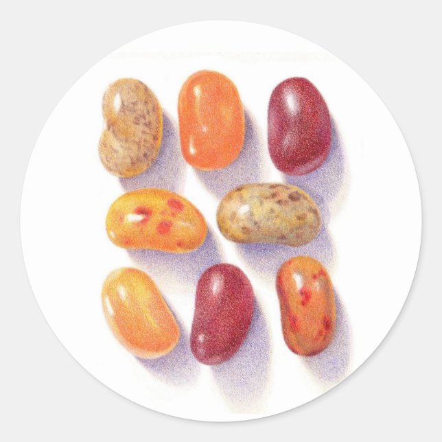 FALL JELLY BEANS Large Round Stickers (Vorderseite)